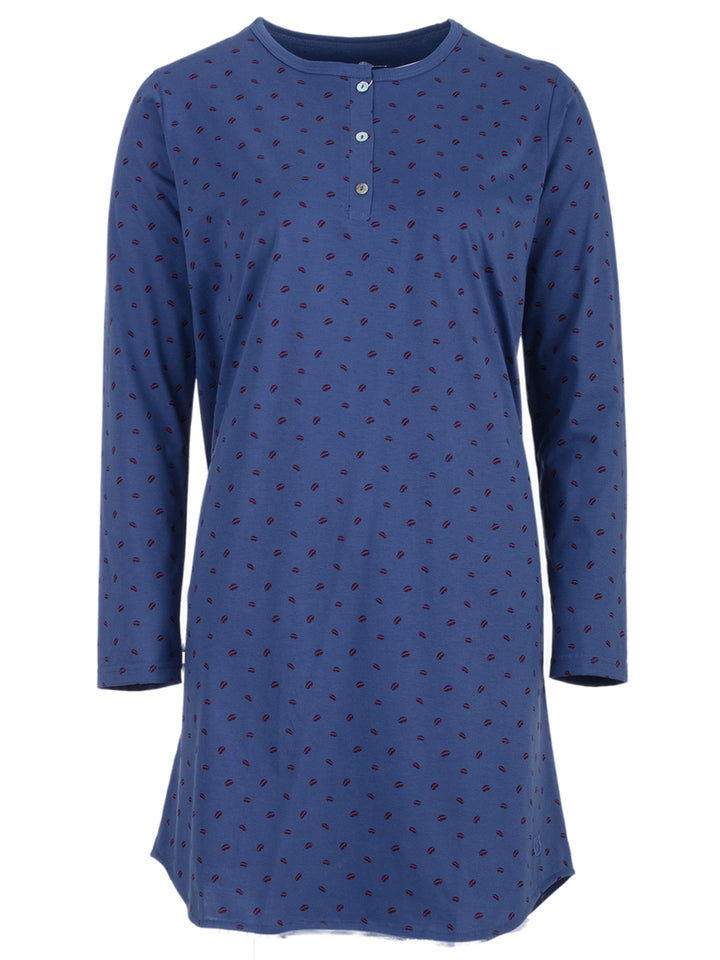 Nightdress long sleeve - kiss mouth buttons