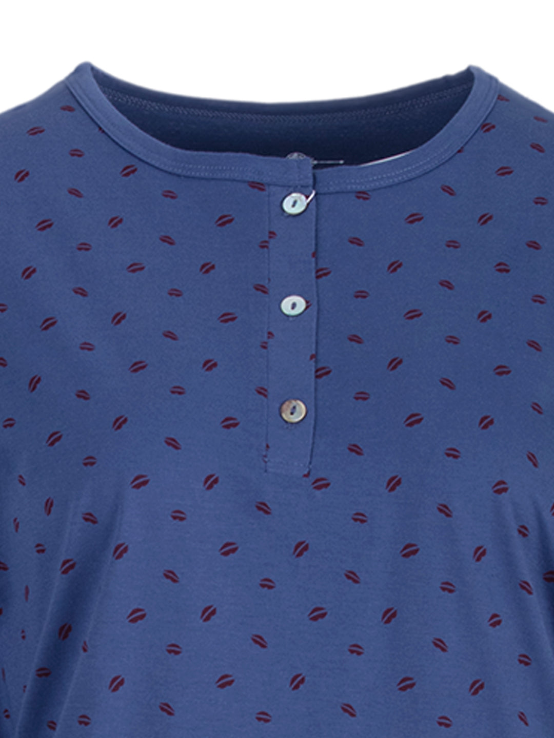 Nightdress long sleeve - kiss mouth buttons