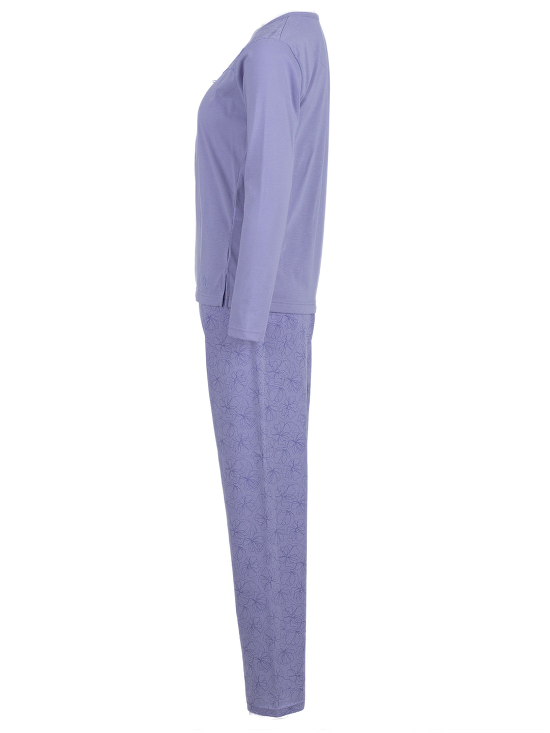 Pyjama Set Langarm - Blüten Floral Kellerfalte
