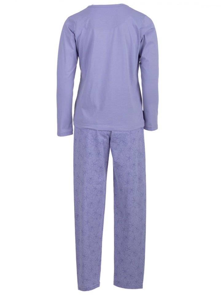 Pyjama Set Langarm - Blüten Floral Kellerfalte