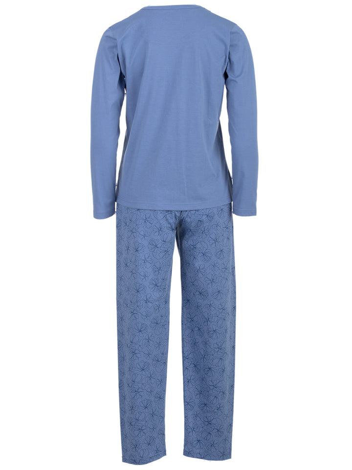 Pyjama Set Langarm - Blüten Floral Kellerfalte