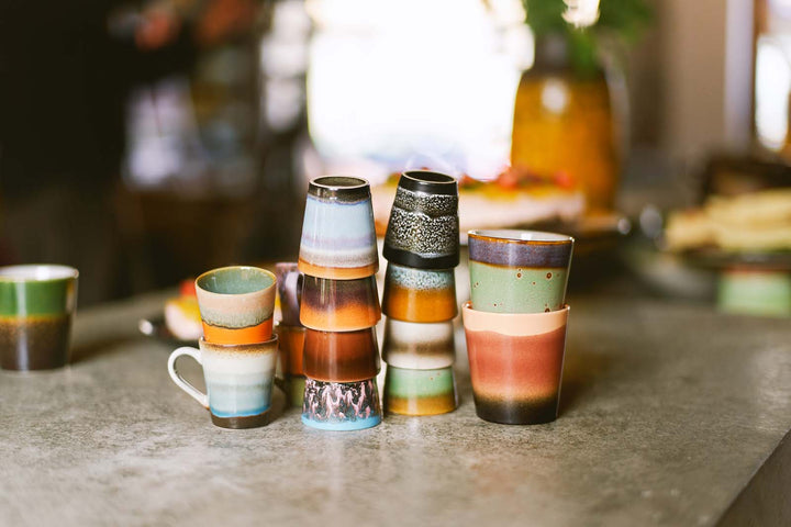 70s ceramics: Retro espresso cups