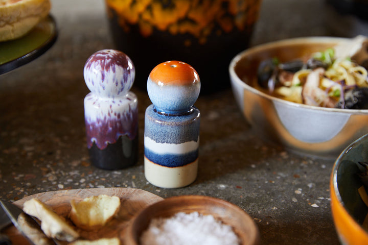 70s ceramics: Pfeffer- und Salzstreuer Stargaze