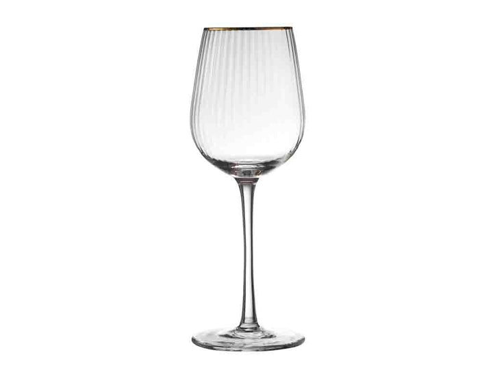 Palermo white wine glass gold rim