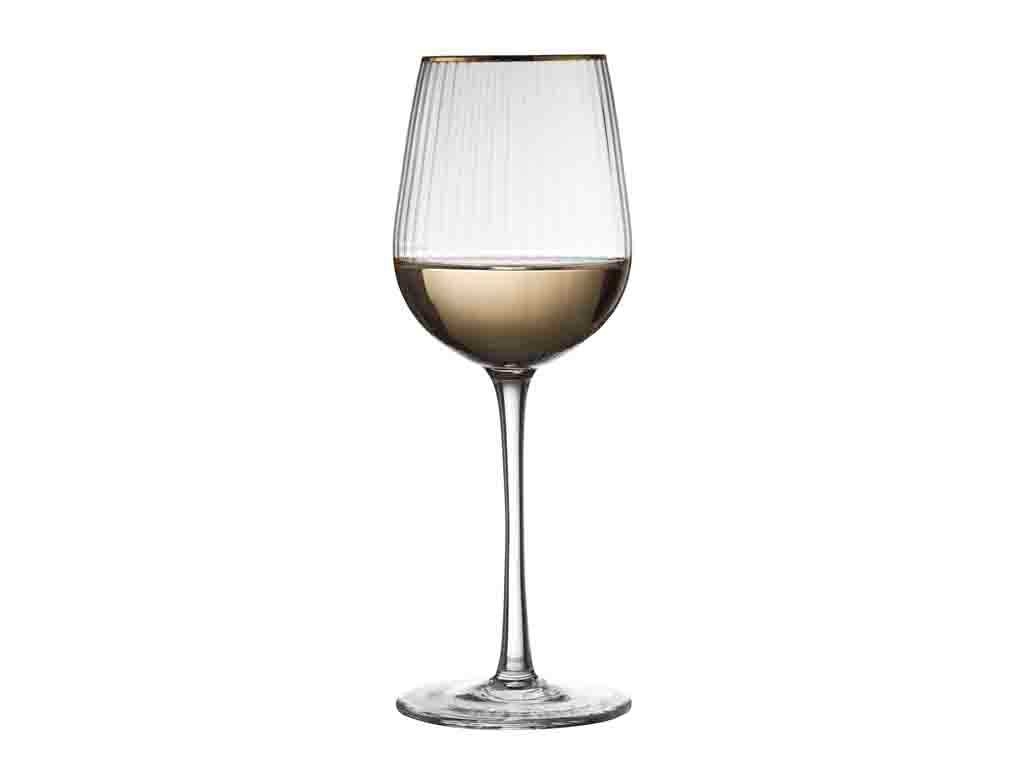 Palermo white wine glass gold rim