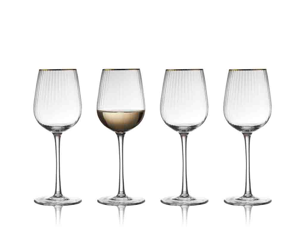 Palermo white wine glass gold rim