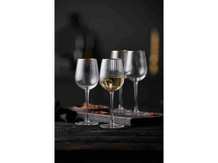 Palermo white wine glass gold rim
