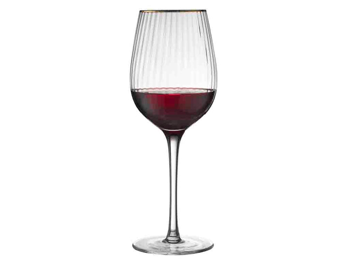 Red wine glass Palermo gold rim