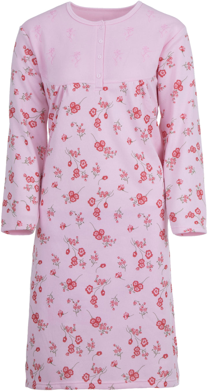Thermal nightdress - flowers with embroidery