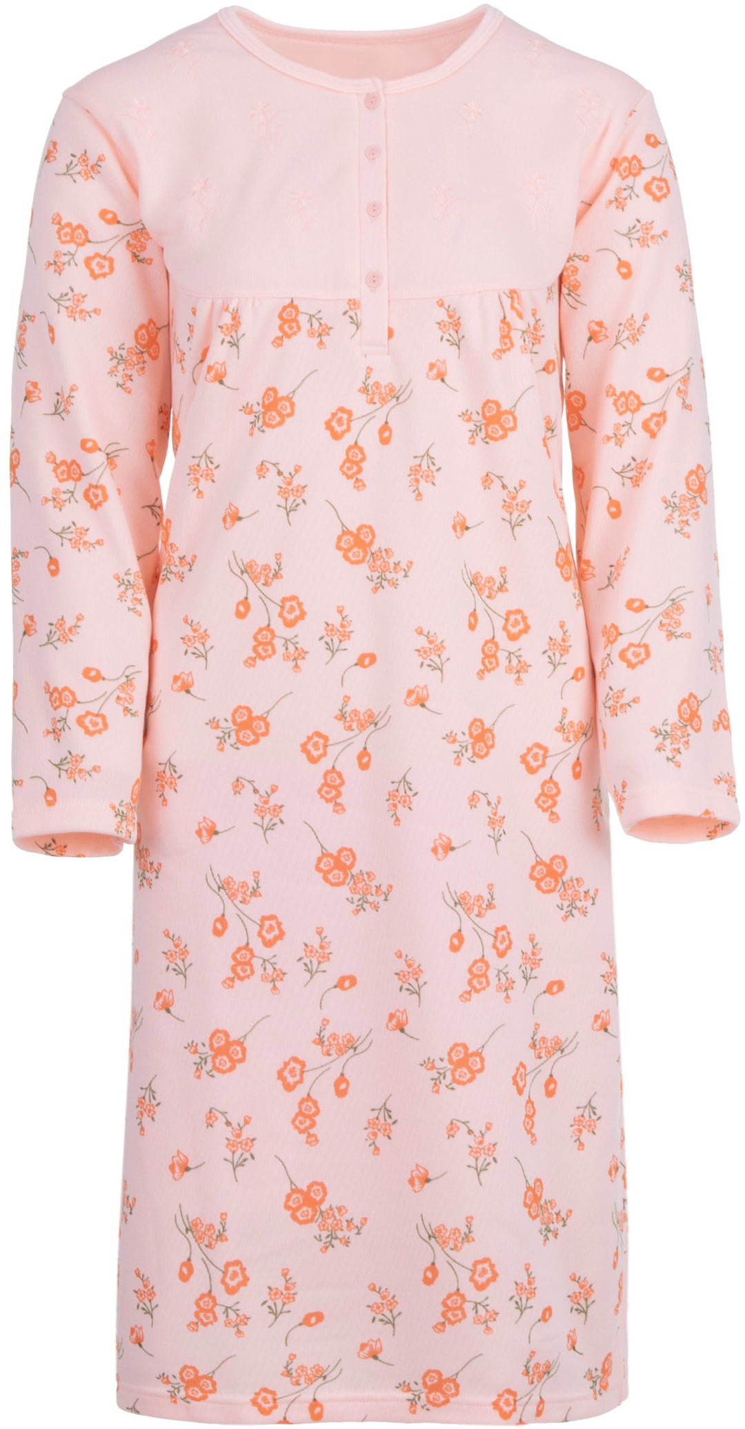 Thermal nightdress - flowers with embroidery
