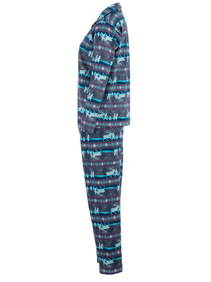 Pyjama Set Thermo - Wald Kragen Knopfleiste