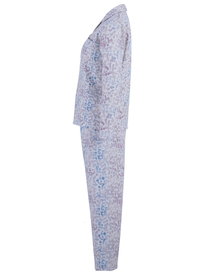Pyjama Set Thermo - Tupfen Kragen Knopfleiste