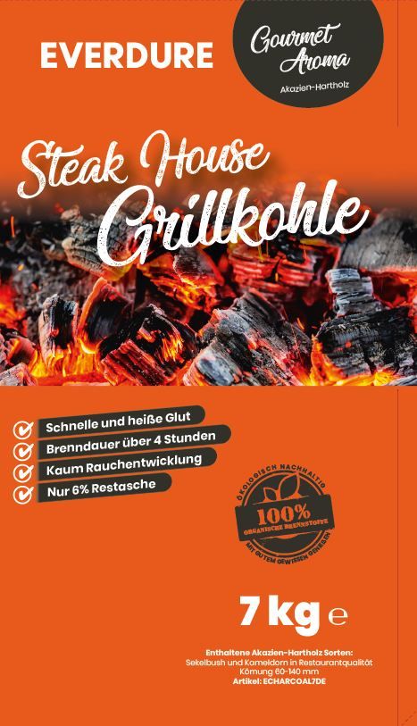 Steak House Charcoal Acacia Hardwood