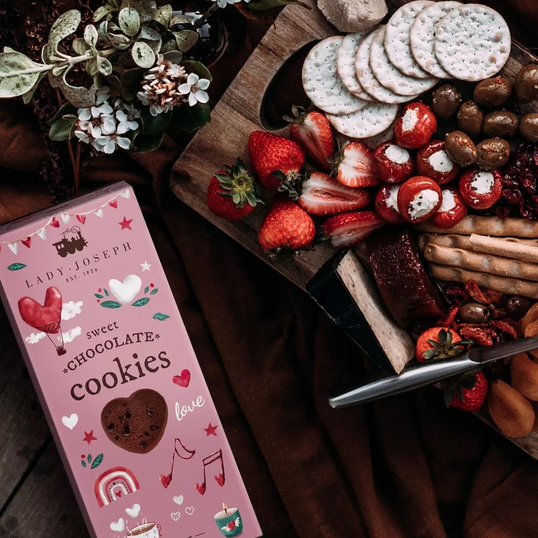 Heart-shaped chocolate cookies