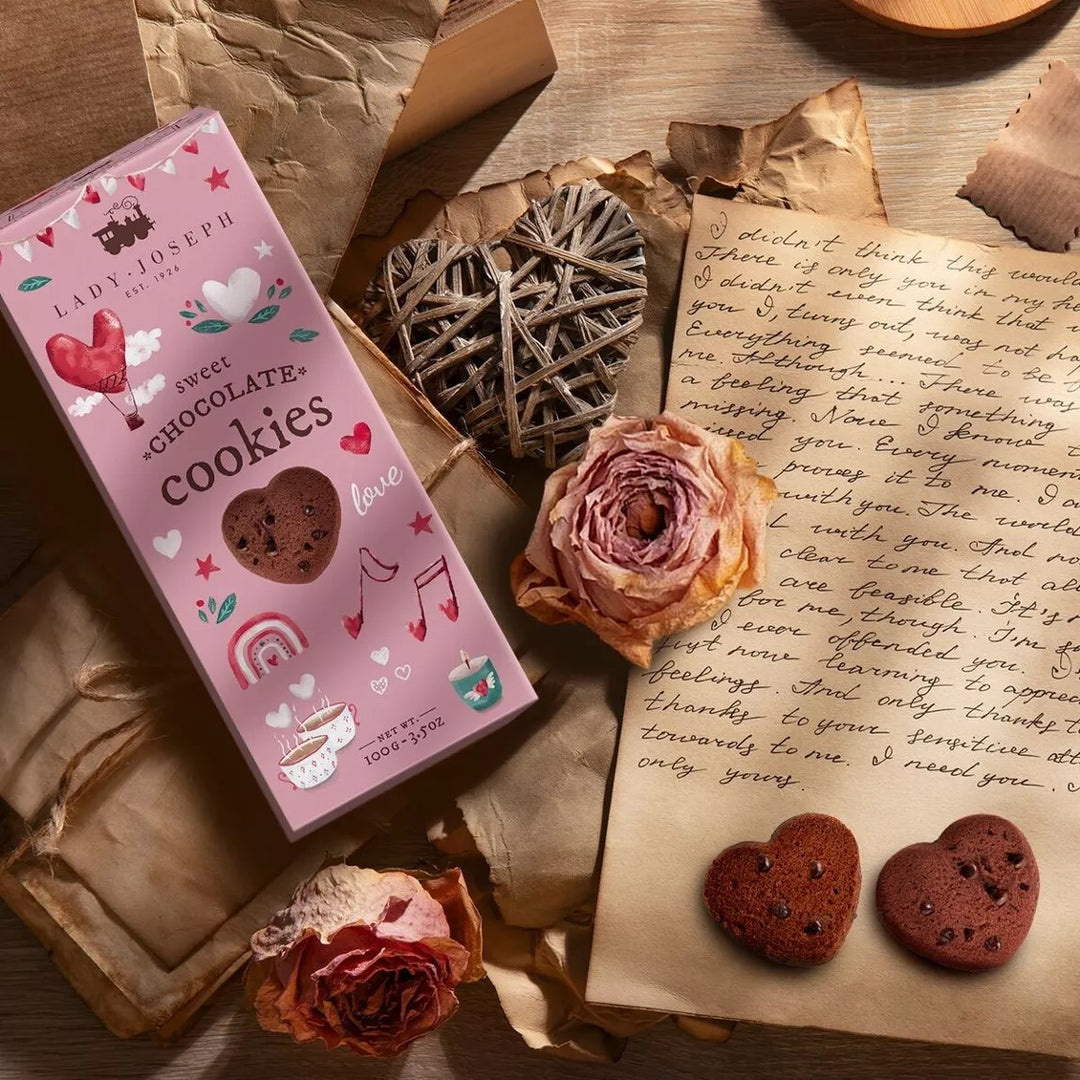 Heart-shaped chocolate cookies