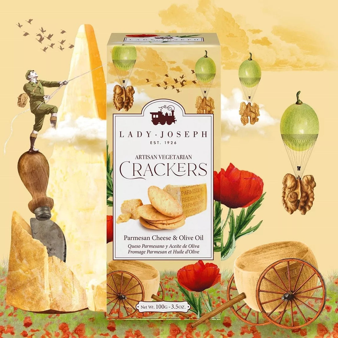 Vegetarian crackers with Parmigiano Reggiano cheese and olive oil