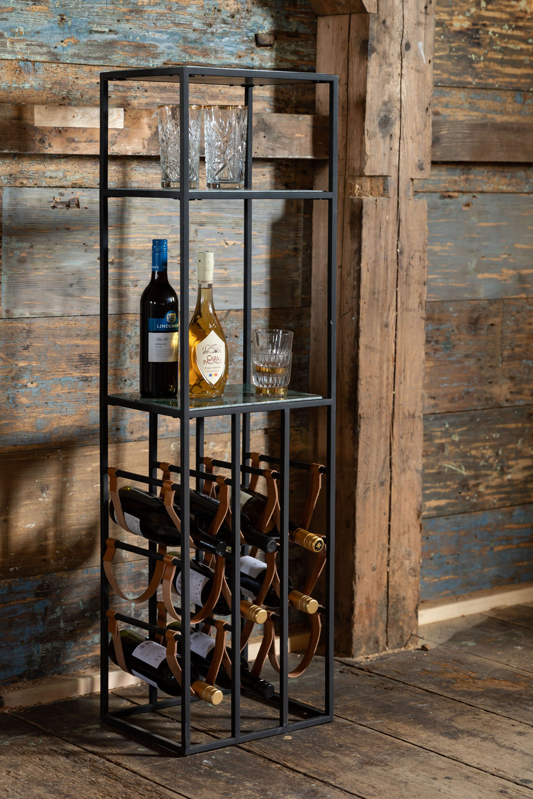 Weinschrank Mil Lederriemen - Ausstellungsstück