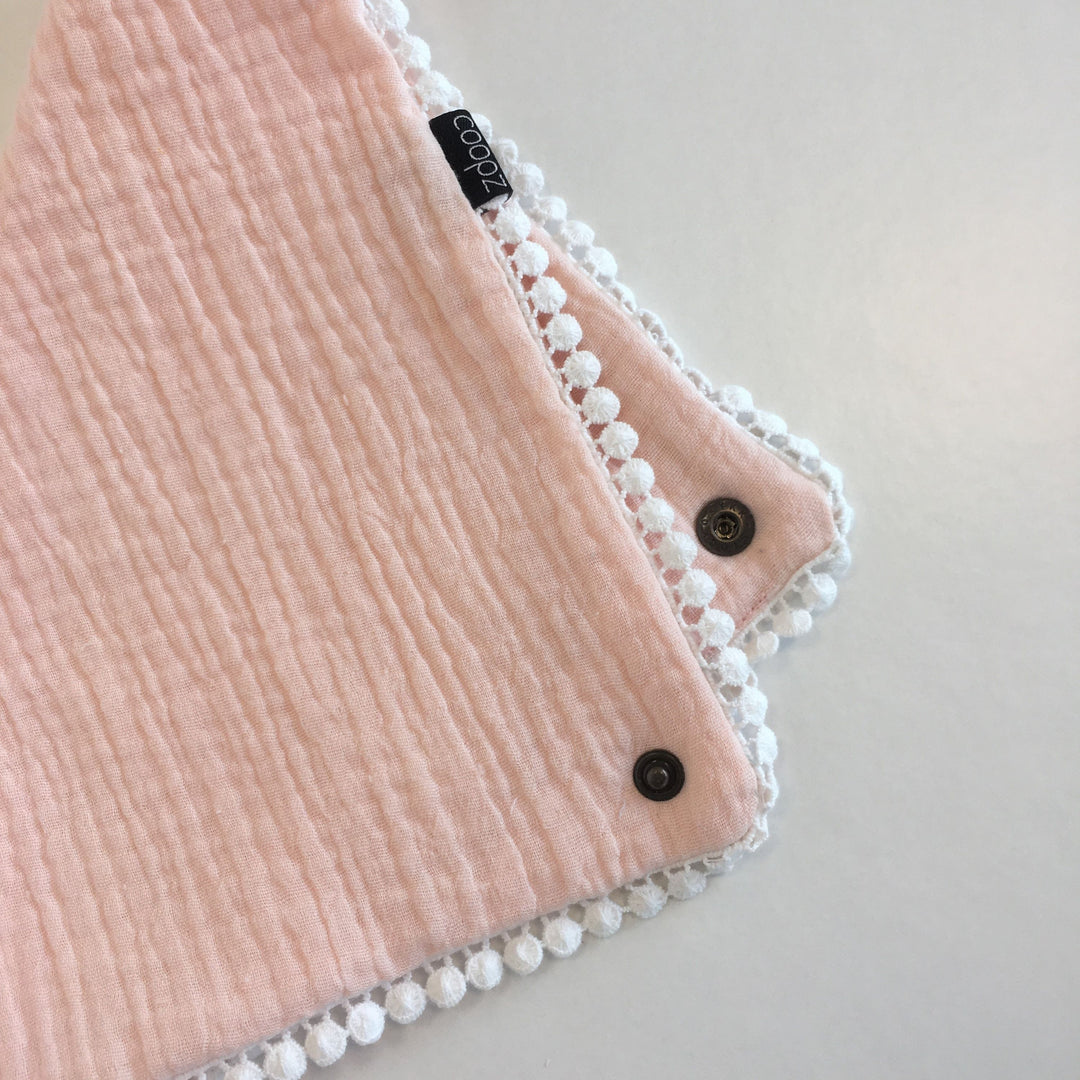 Muslin neckerchief burp cloth with border