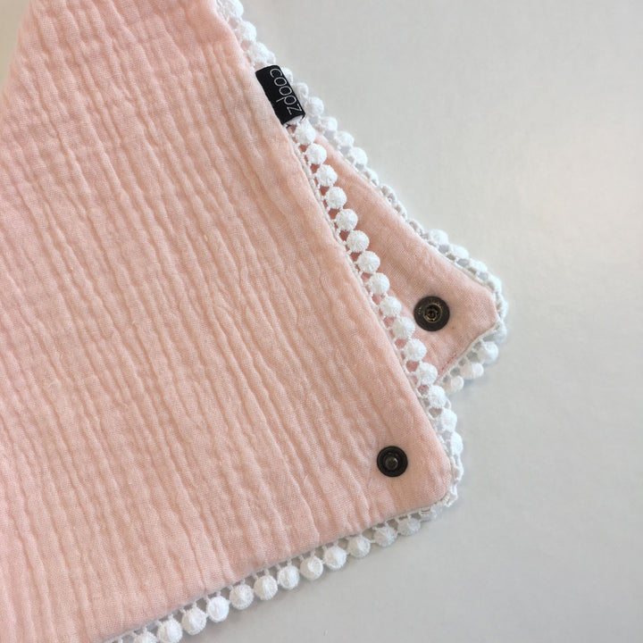 Muslin neckerchief burp cloth with border