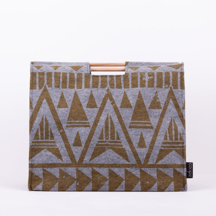 coopz Filztasche Shopper Handmade Holzgriffe