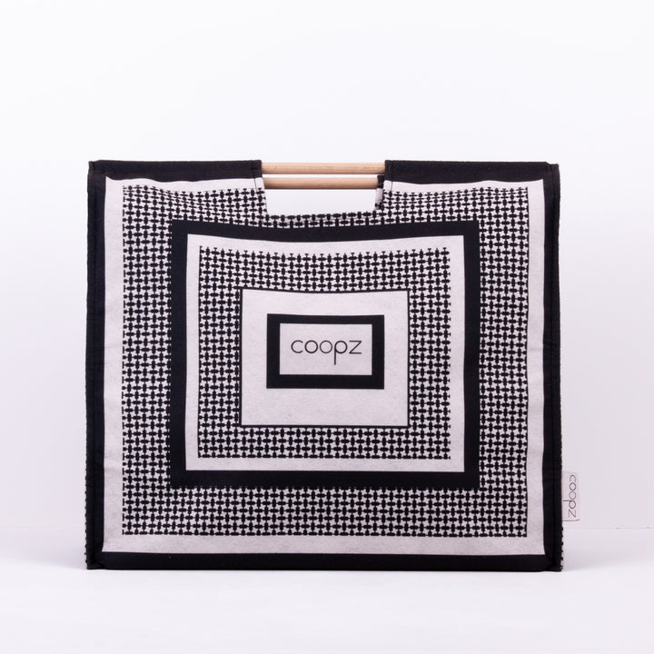 coopz Filztasche Shopper Handmade Holzgriffe