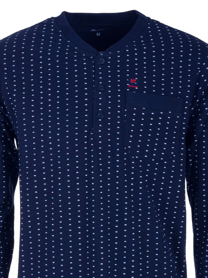 Long-sleeved nightdress - Small rectangles