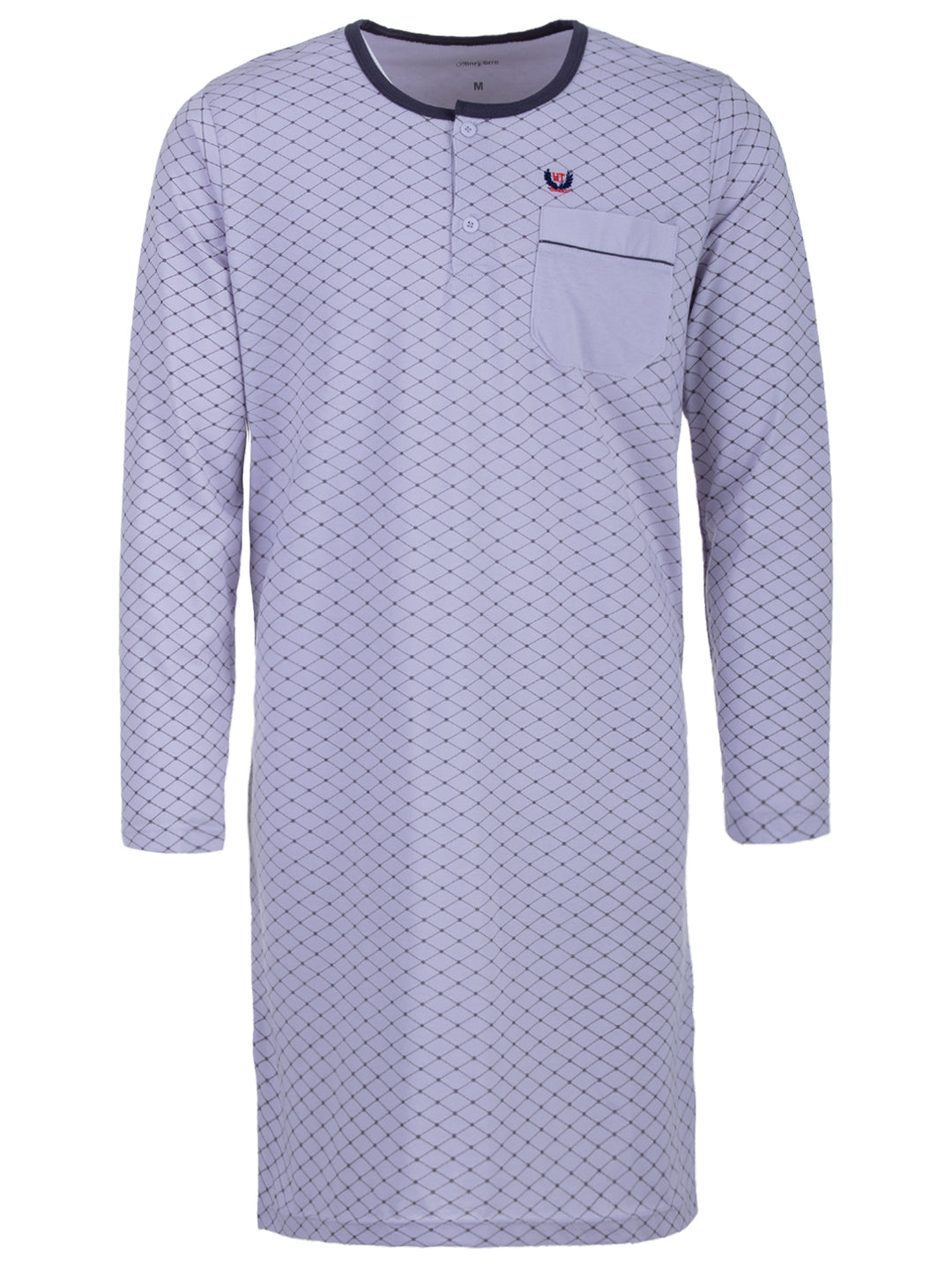 Long-sleeved nightdress with spiked piping