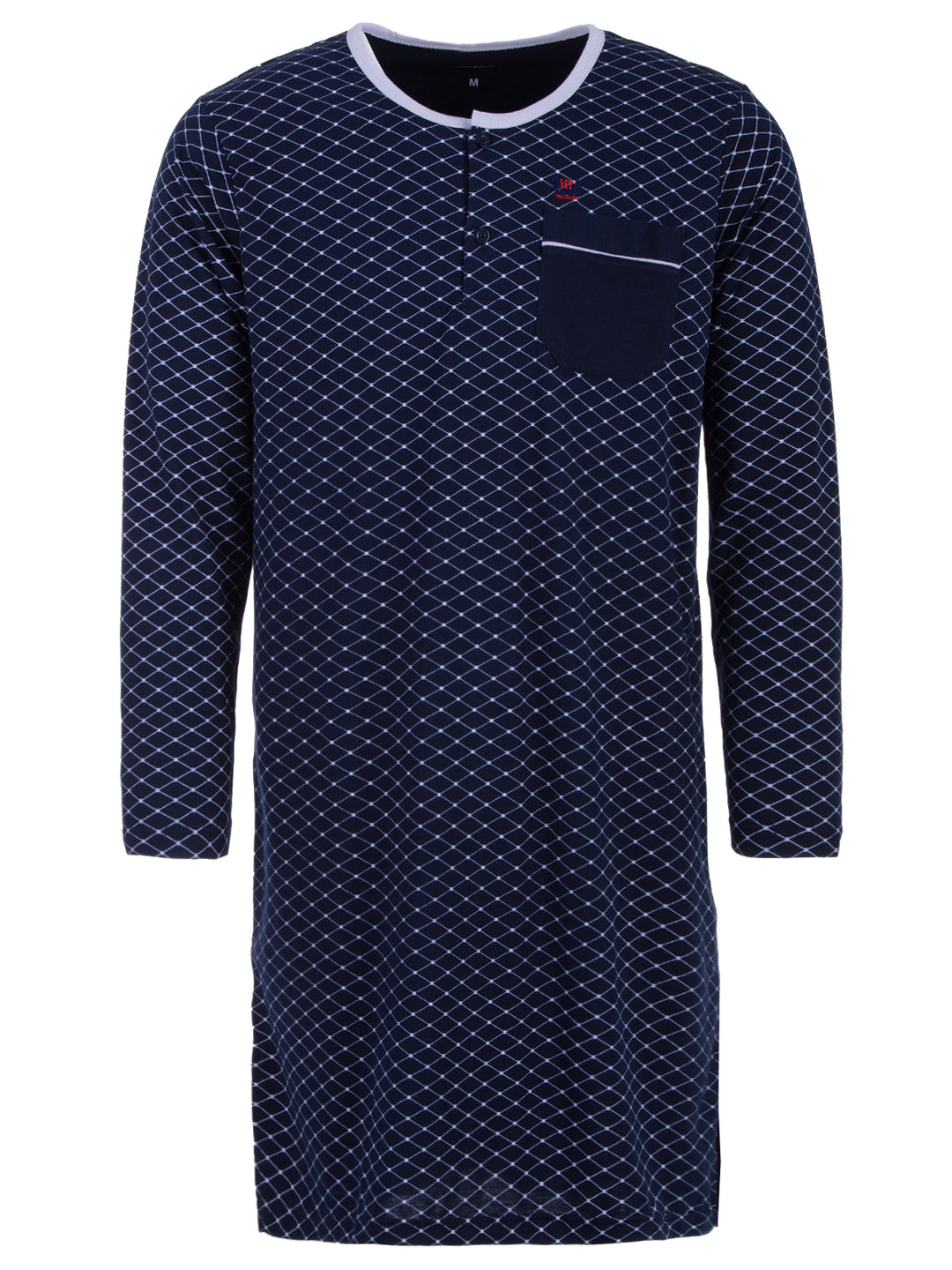 Long-sleeved nightdress with spiked piping