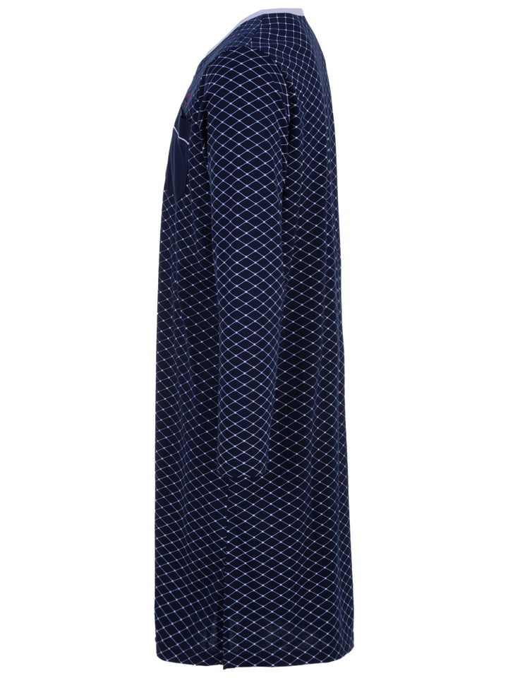 Long-sleeved nightdress with spiked piping