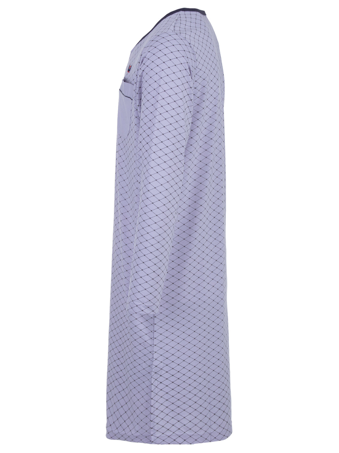 Long-sleeved nightdress with spiked piping