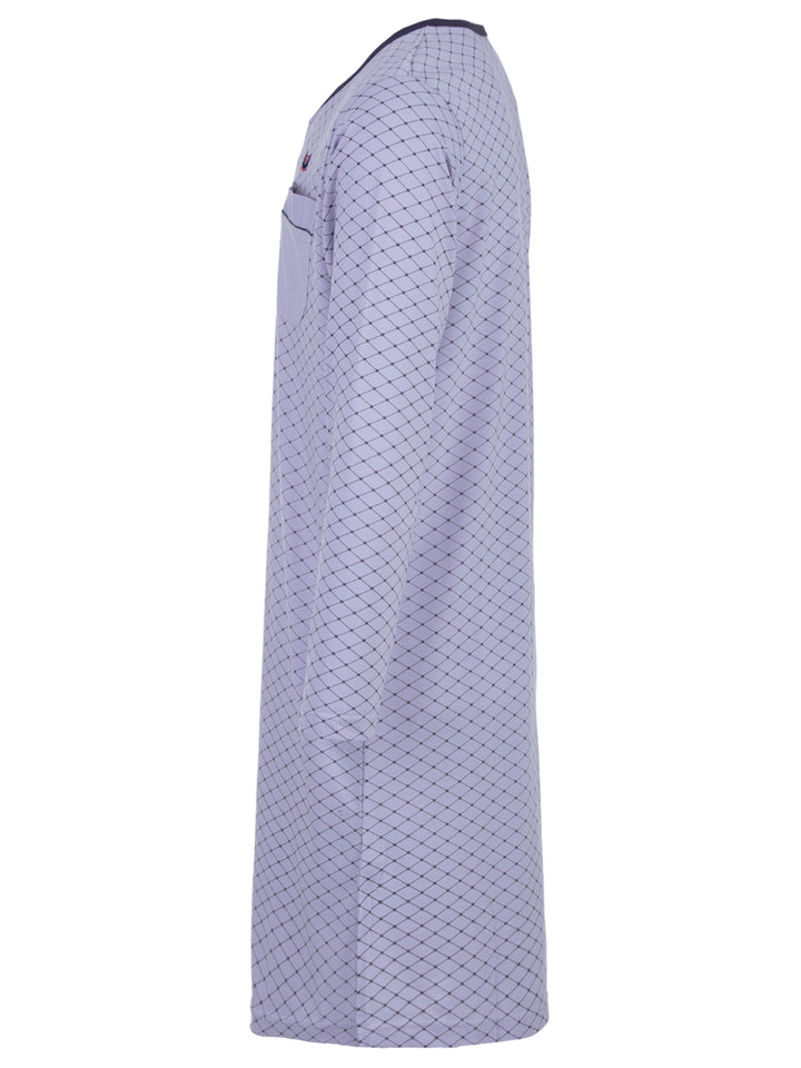 Long-sleeved nightdress with spiked piping