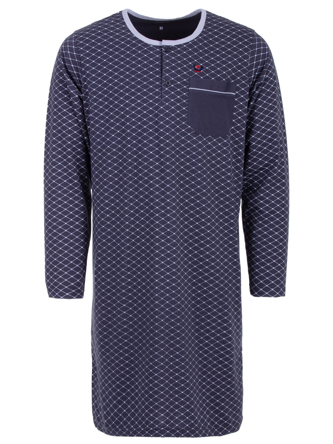 Long-sleeved nightdress with spiked piping
