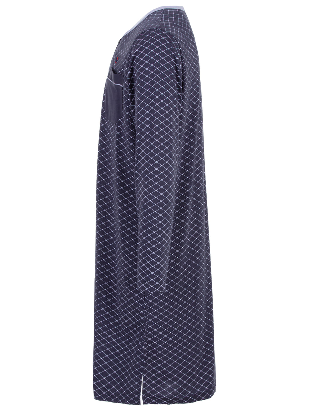 Long-sleeved nightdress with spiked piping