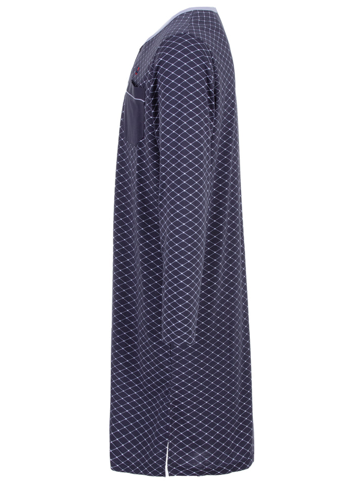 Long-sleeved nightdress with spiked piping
