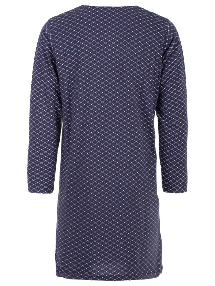 Long-sleeved nightdress with spiked piping