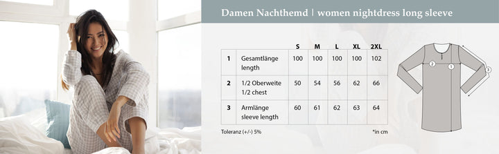 Thermo Nachthemd - Aqua Tupfen