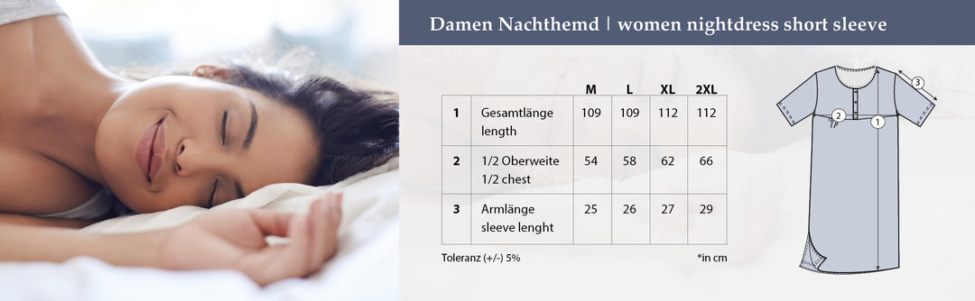 Nachthemd Kurzarm - Zweigen/ Blüten
