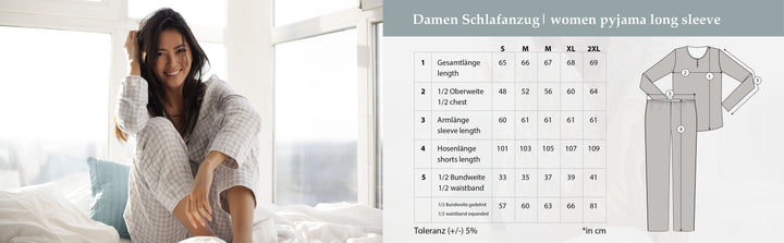 Pyjama Set Langarm -  Ginkgo Herz