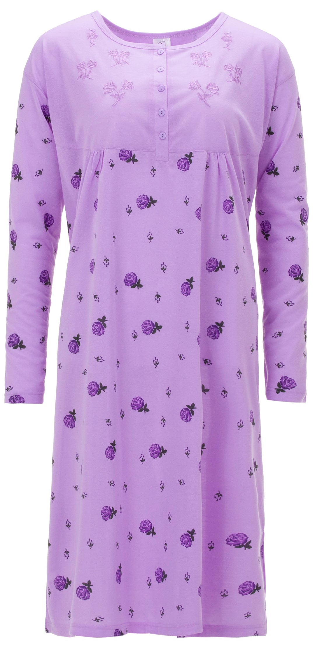 Nachthemd Langarm - Blüten 3XL-6XL