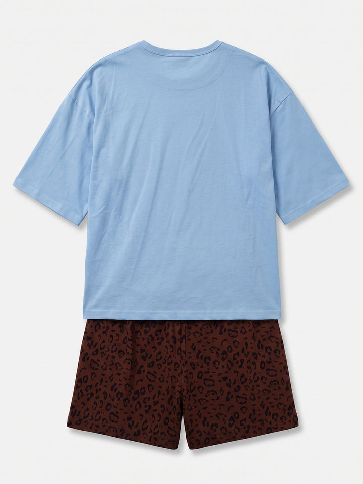 Pyjama Set Shorty - Courtney Amour Oversize 1/2 Arm einfarbig