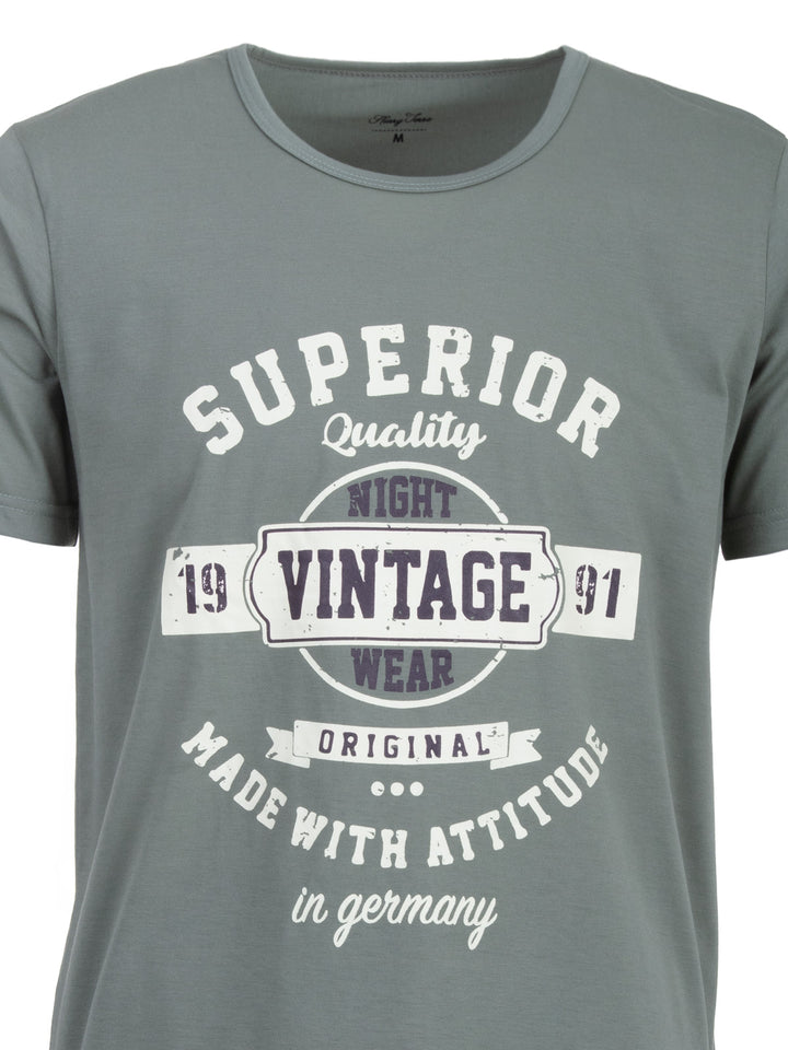 Pyjama Set Kurz - Vintage Blaue Shorts