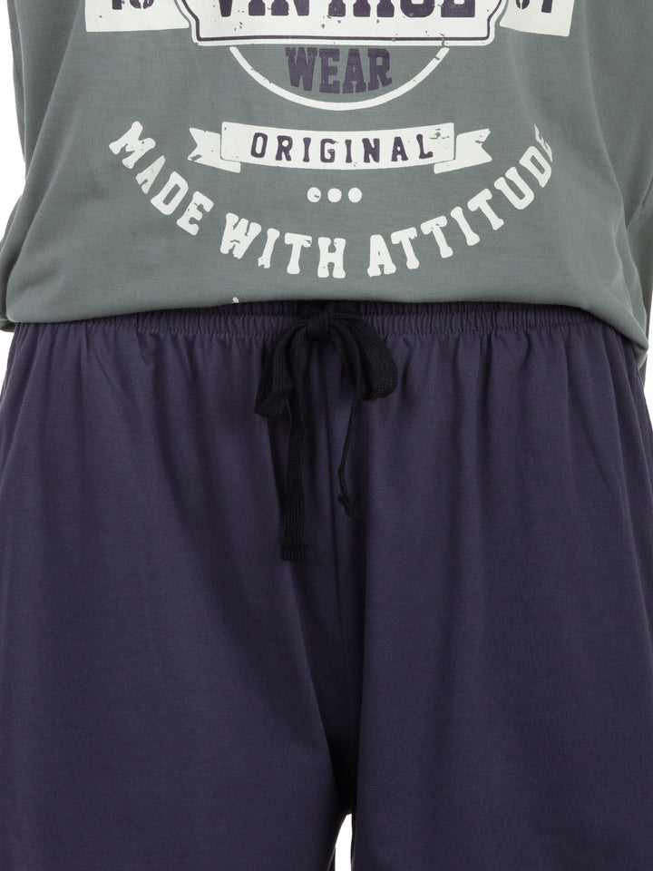 Pyjama Set Kurz - Vintage Blaue Shorts