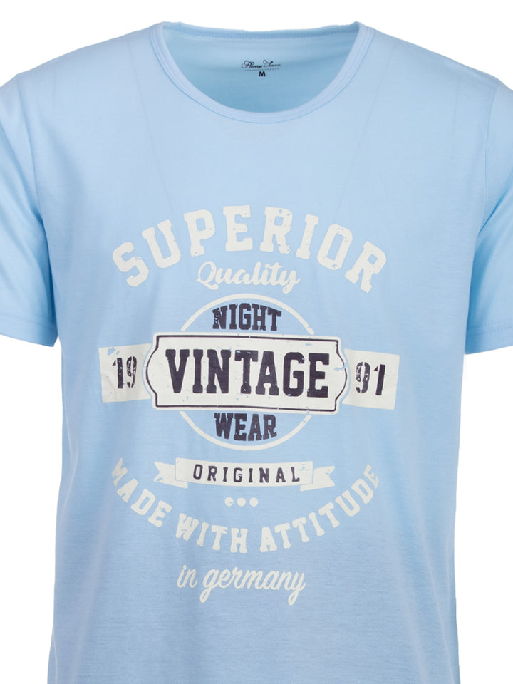 Pyjama Set Kurz - Vintage Blaue Shorts