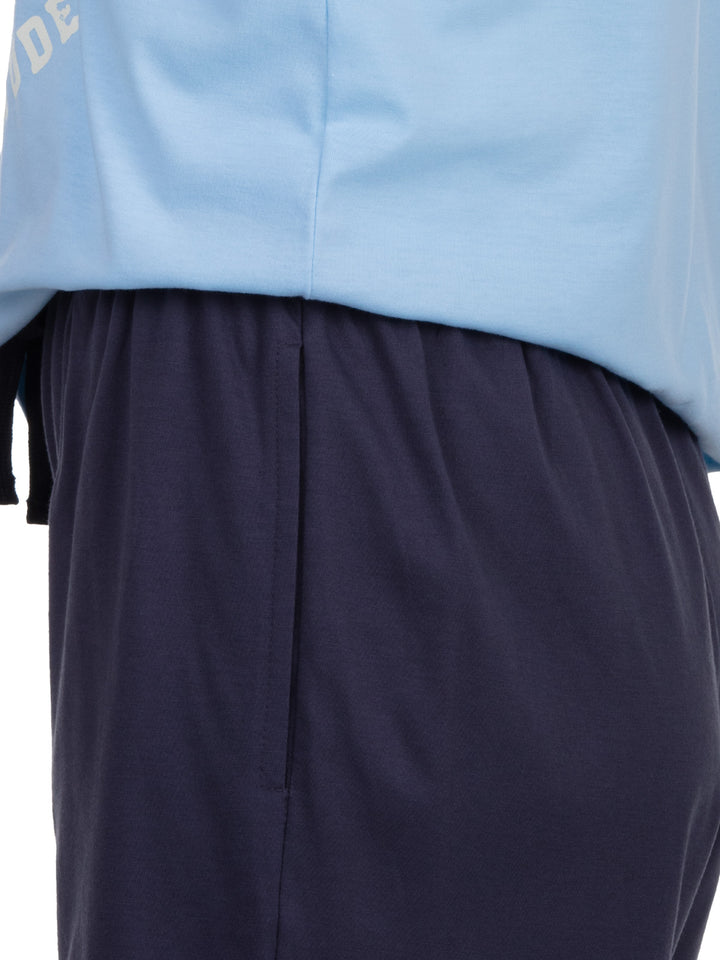 Pyjama Set Kurz - Vintage Blaue Shorts