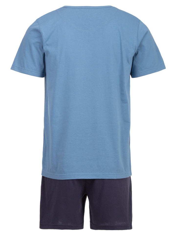 Pyjama Set Kurz - Vintage Blaue Shorts