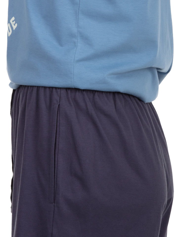 Pyjama Set Kurz - Vintage Blaue Shorts