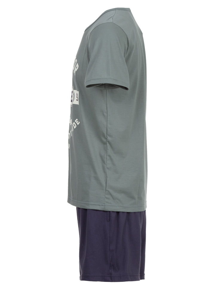Pyjama Set Kurz - Vintage Blaue Shorts