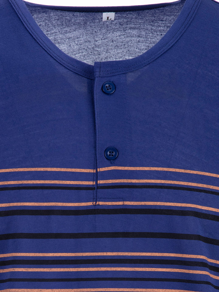 Pyjama Set Kurz - Streifen Knöpfe