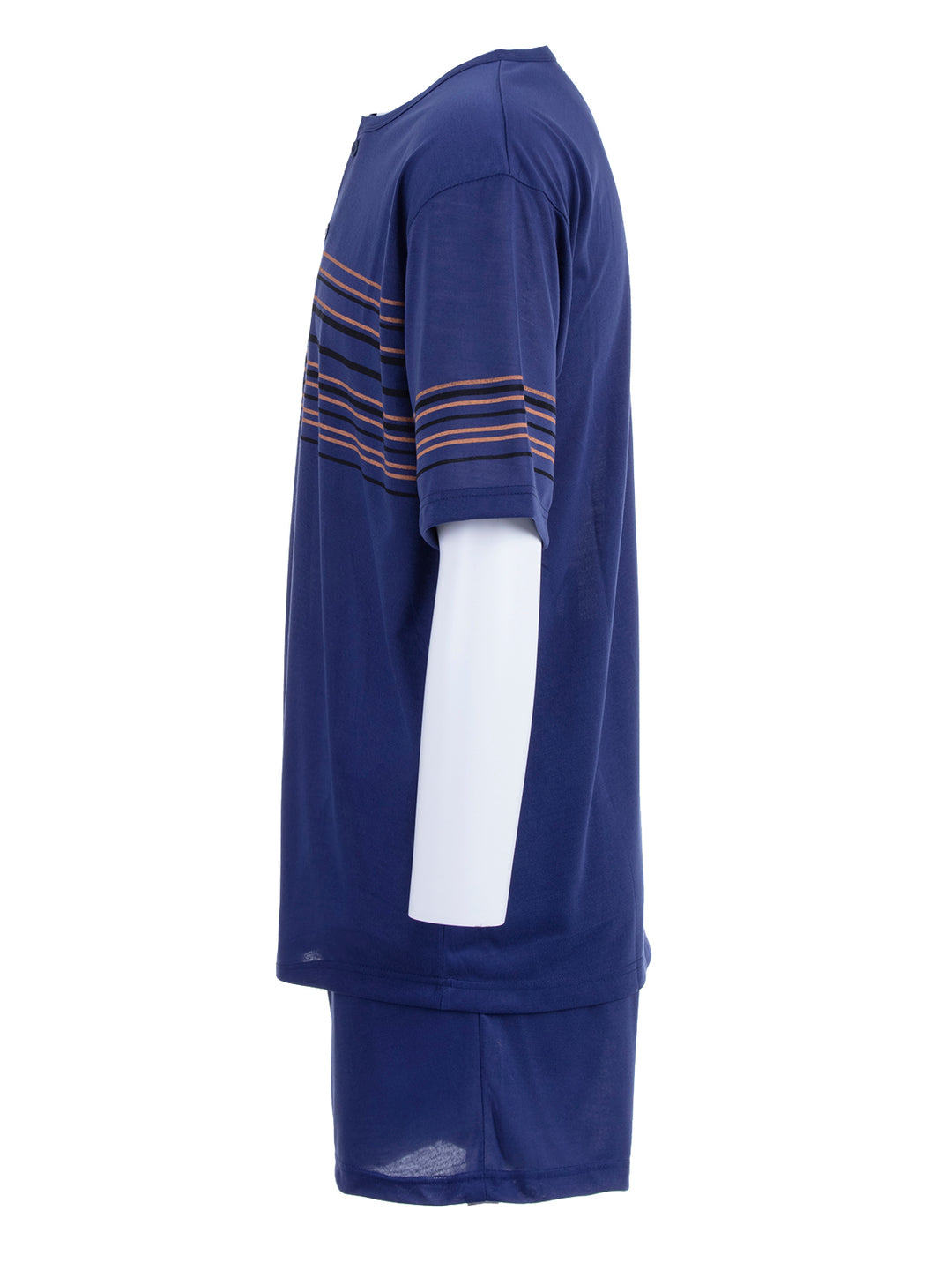 Pyjama Set Kurz - Streifen Knöpfe