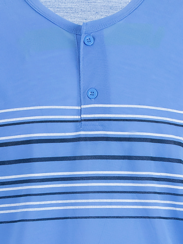 Pyjama Set Kurz - Streifen Knöpfe